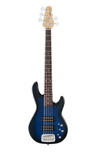 G&L Tribute L2500 5-String Electric Bass Guitar Blue Burst Rosewood Fretboard