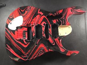 Basswood Jem style guitar body red / black swirl & matching tree of life neck