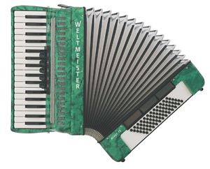 WELTMEISTER Akkordeon ACHAT 34/72/III/5/3 GRÜN mit Koffer & Zubehör NEU!