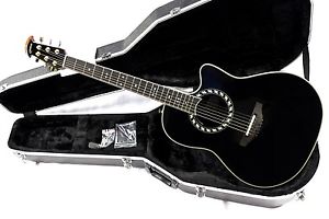 Ovation Legend 2077AX-5 Deep Contour Acoustic/Electric Guitar w/ Case - Black