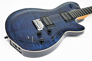 Godin LGXT Trans Blue Flame AAA NAMM Demo W/GigBag Free Shipping