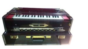 FOLDING SCALECHANGER HARMONIUM GEETANJALI 9 SCALE~TEAK WOOD~3 LINE TRAVELLING