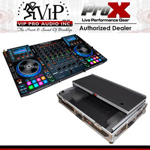 Denon MCX8000 DJ Controller w/ Flight Road Case w/ Laptop Shelf & Wheels BUNDLE