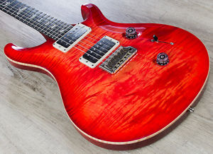 PRS Paul Reed Smith Custom 24 10-Top Guitar, Blood Orange, Pattern Thin Neck