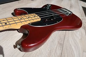 Fender Mustang Bass Mocha '78 Maple 100% percent USA Vintage 1978 EXC ! Case