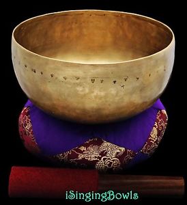Antique Tibetan Singing Bowl: Lotus 7 3/4", circa 19th century, A2 & E4. VIDEO