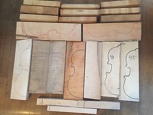 Tonewood for violin - bigpack! 9 backs, ribs & necks. Free worldwide shipping!