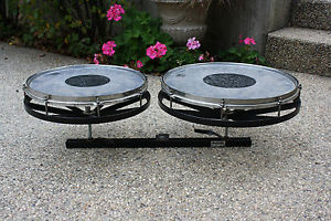 Vintage Remo roto toms drums 16 and 18"  black epoxy frames No stands