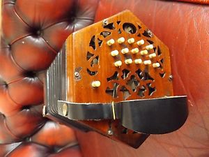 Lachenal 30 button anglo concertina. C/G. Brass reeds, fully restored with bag