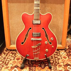 Klassischer 1965 Hofner Verithin Kirschrot Model 4574 Semi Hohl E-gitarre