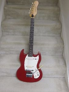 Vintage Kalamazoo KG-2 electric guitar-circa 1968,red finish,original case,nice