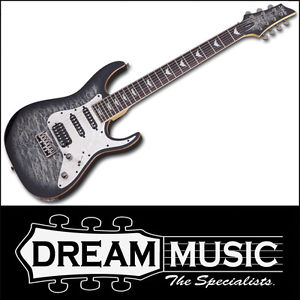Schecter Banshee-7 Extreme Charcoal Black Quilt Top Electric Guitar RRP$1199