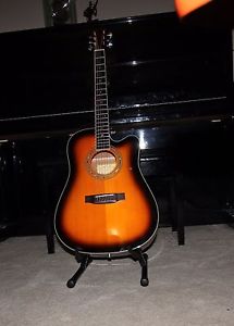 Zager - ZAD50CE Solid Spruce/Mahogany Acoustic Electric Vintage Guitar- Sunburst