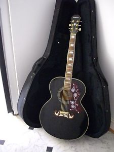 Epiphone EJ-200 Ebony Acoustic Guitar w/Gator Case