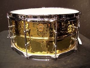 Ludwig drums LB422BKT 6.5 x 14" Hammered Brass snare drum with tube lugs NEW