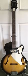1966 Harmony H22 Bass Guitar W/ Case. Looks great, sounds amazing, new strings.
