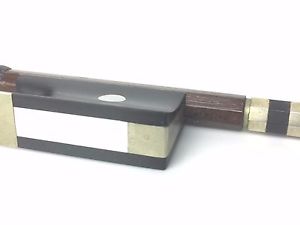 Antique German Violin Bow Ebony Frog Mother of Pearl Slide 60g 74cm 29"