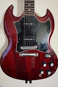 GIBSON 2005 SG CLASSIC P90, AGED DARK HERITAGE CHERRY SOLID NECK REPAIR W/CASE