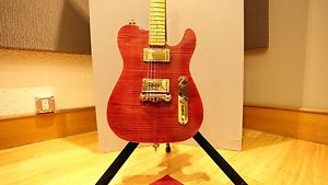 Tiger Striped Red Tele High End Parts Boutique Guitar