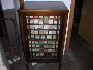 Antique player piano roll cabinet w/80 rolls