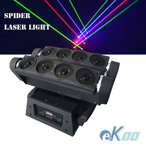 1720MW 8 Lens RGB Fat-Beam Moving Head Spider Laser Stage Light DJ Club American