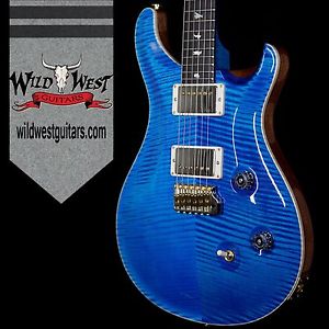 PRS Wood Library Flame 10 Top Custom 24 Aquamarine W/African Blackwood Board