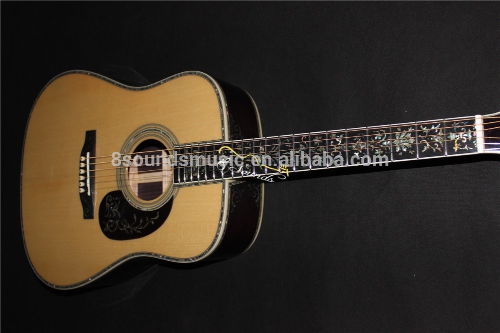 free shipping high end AAA all solid wood acoustic electric guitar OEM acoustic guitar
