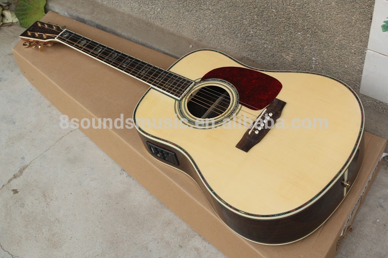 free shipping folks acoustic handcrafted guitar wholesale 41" Natural color acoustic electric guitar