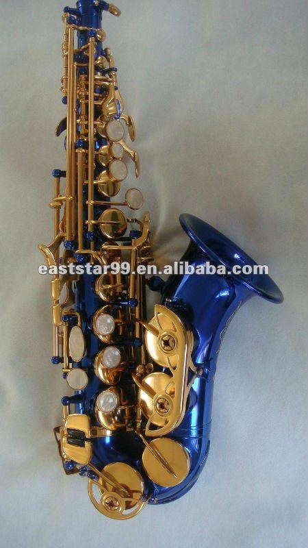 blue lacquer soprano saxophone