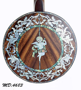 Antoniotsai-Angel Inlay Acacia Koa Mando Banjo 8 Strings Handmade-Soft Bag 4683