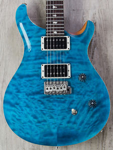 PRS Paul Reed Smith CE 24 Wood Library Quilt Top Guitar, Blue Matteo, Black Neck
