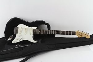 Marina M-ST 6 String Right Handed Electric Guitar in Black with Road Runner Case