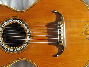1850 - 1890 Early Romantic  parlour acoustic guitar. Restored. Playable.