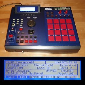 CUSTOM Akai MPC 2000XL Blue RED LEDs/PADS 1GB CF Drive MAXED RAM FULLY SERVICED