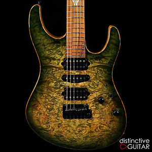 NEW SUHR CUSTOM MODERN HAND SELECTED NAMM WATERFALL BURL MAPLE FADED TRANS GREEN