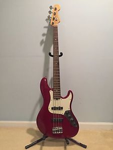 Fender American Deluxe Jazz Electric Bass Guitar- Amber Red, Excellent Condition