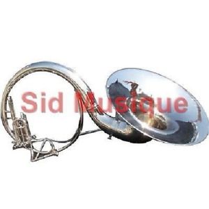 SOUSAPHONE HORN CHROME POLISH 22 INCHE VALVE PURE BRASS FREE CASE & MOUTHPIECE