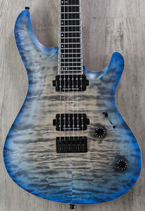 Mayones Regius 6 Core Classic Guitar, Matte Trans Jeans Black and Blue +Cable