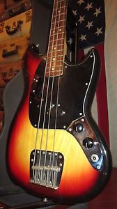 Vintage Original 1978 Fender Mustang Bass Sunburst w/ Case Clean Sounds Great!