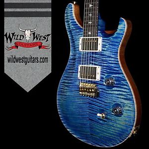 PRS Wood Library Flame 10 Top Custom 24 River Blue w/African Blackwood Fretboard