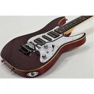 Schecter SD-II-24-AS See Trought Red Guitar w/Softcase FREE SHIPPING Japan #I640