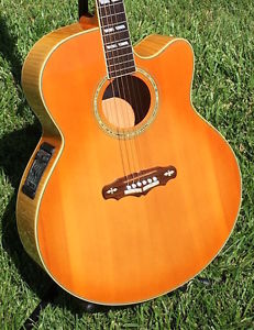 Peerless PSJ-65CE Acoustic Electric Super Jumbo Guitar Awesome Honeyburst