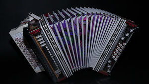 Steirische Harmonika , Hessmühler, durchsichtiges Gehäuse, B-Es-As