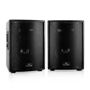 BLACK ACTIVE STAGE MONITORS POWERED PORTABLE 2000 WATT MAX SPEAKER PAIR LIVE DJ