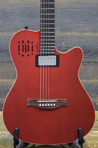 Godin A6 Ultra Trans Red High Gloss "SF" Electro-Acoustic Guitar w/Bag #16442100