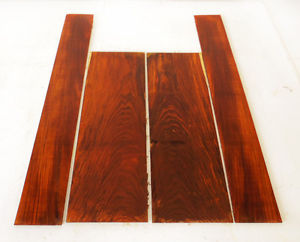 4 pieces of sanded bookmatched cocobolo veneer 3/16 inch thick, guitar wood