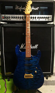 Warmoth Strat Flame Body Birdeye Neck Fender Texas Special Richie Sambora Star