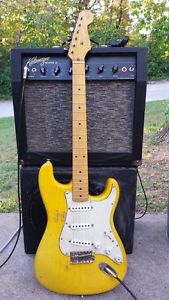 MJT-Vintage-Aged-Nitro-Fender-stratocaster-custom-built  *YELLOW* 50's