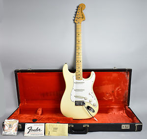 1974 Fender Stratocaster Olympic White Vintage Electric Guitar  w/OHSC USA