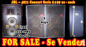 jbl speakers. bocinas jbl y mas. equipo de audio. sound equipment 4 sale. OBO.